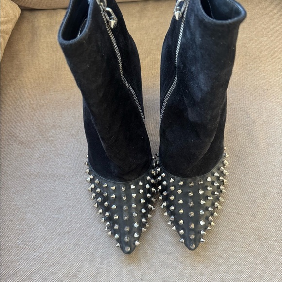 PHILIPP PLEIN Shoes Ankle Boots Black Suede Studded Heels EU 40 / US 9 $1500 - Picture 5 of 13